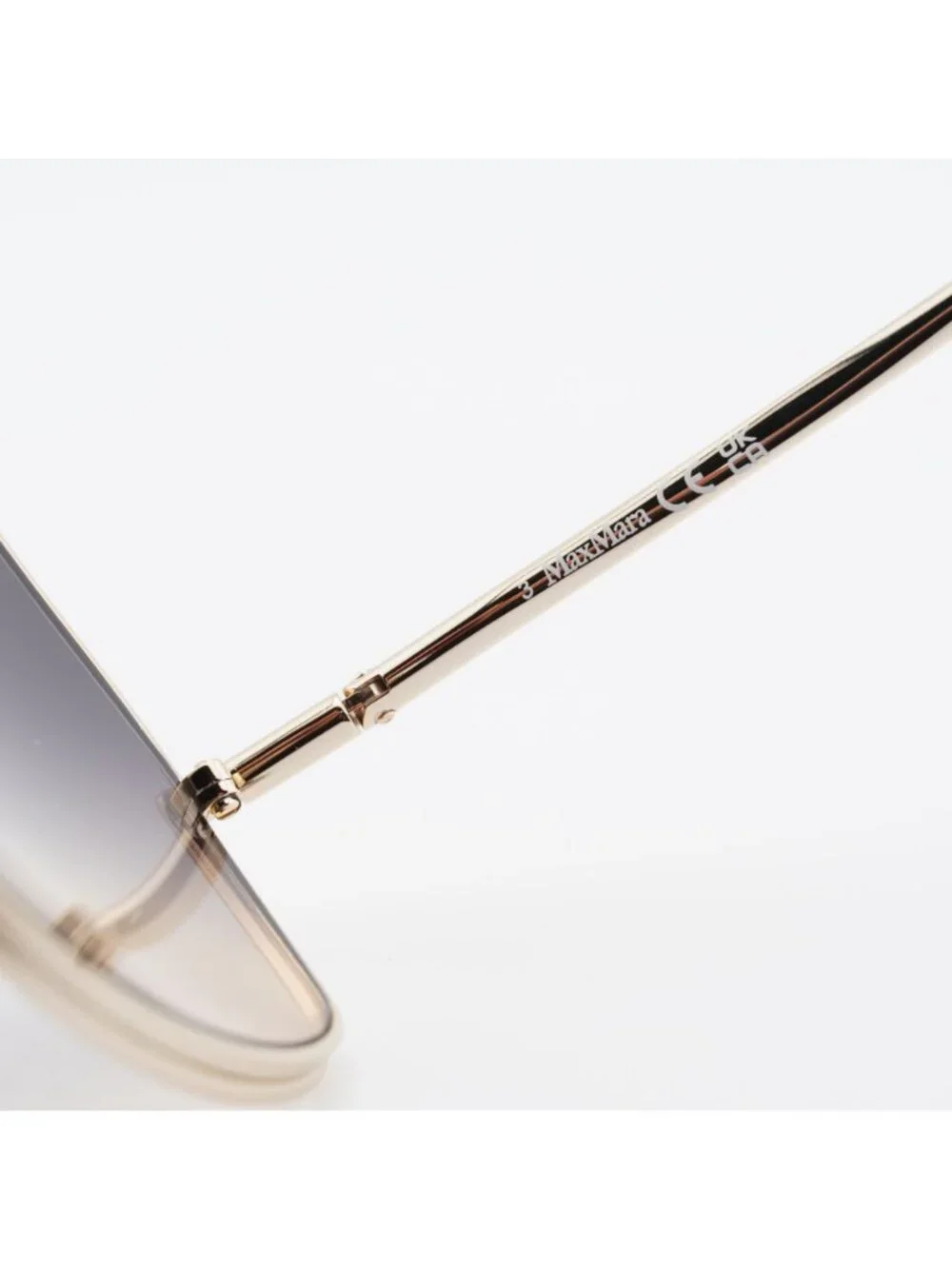 Max Mara MM0102 32B Sunglasses Gold Butterfly Frame, Smoke Lenses